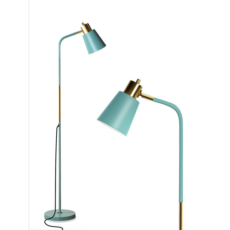Lampe sur pied arquée 57,48 po Hadlock, Vert menthe