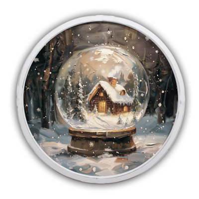 Forest Snowglobe Cabin Framed Print