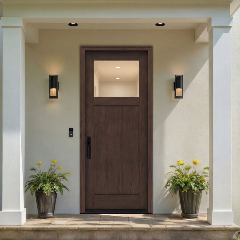 Porte d'extérieur 96 po en acajou à dalle, vue de dessus, 1 panneau, sans finition, 36 po x 96 po [porte de 36 po]