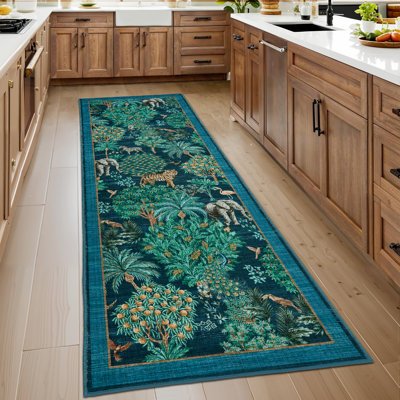 Tapis décoratif lavable pour animaux de la jungle moderne Tapis antidérapant antidérapant antidérapant Tapis antidérapant pour salon, chambre à coucher