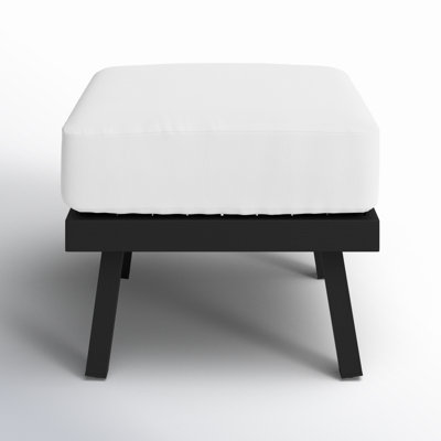 Armando Outdoor Aluminum Ottoman with Sunbrella Cushion
