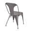 Chaise d'appoint industrielle avec structure en acier, ensemble de 2, finition gris neutre, support de 250 lb