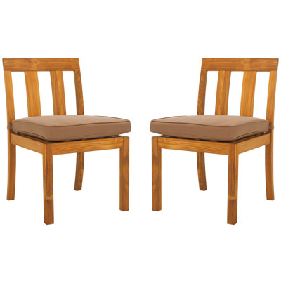 Melrose Teak Patio Dining Side Chair with Cushion