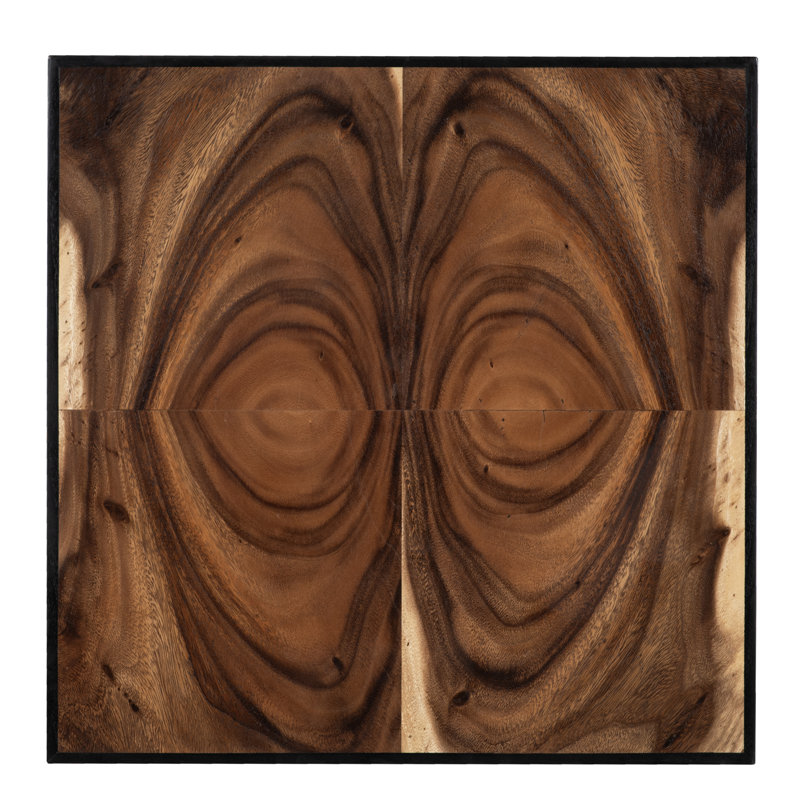 Trapezoid Solid Wood Block End Table