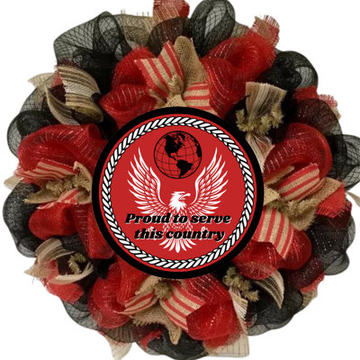 Couronne de marine Marines fière de servir ce filet décoratif fait à la main Country