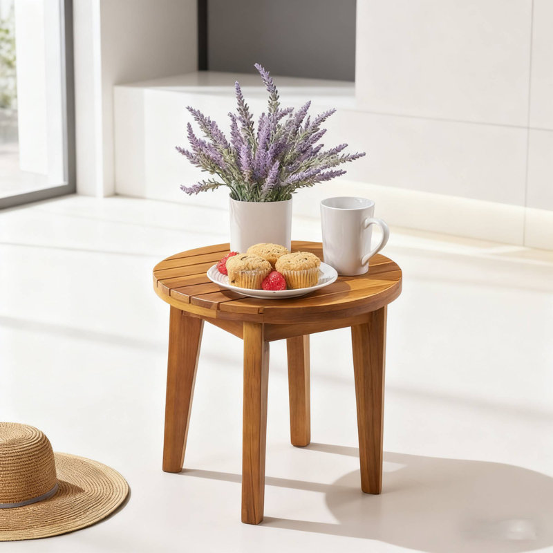 Outdoor 16" Side Table Suitable For Porch Afternoon Teas & Outdoor Lounge Sessions, Brown