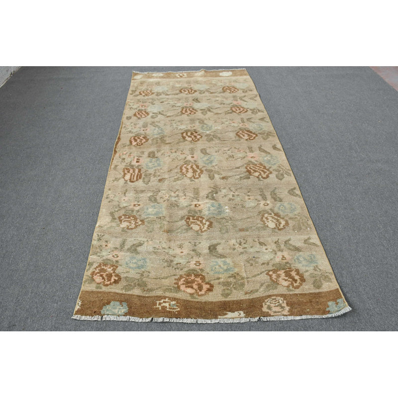 Tapis turc classique classique beige idéal pour la chambre à coucher, la décoration intérieure, le bureau ou le plancher brun / beige