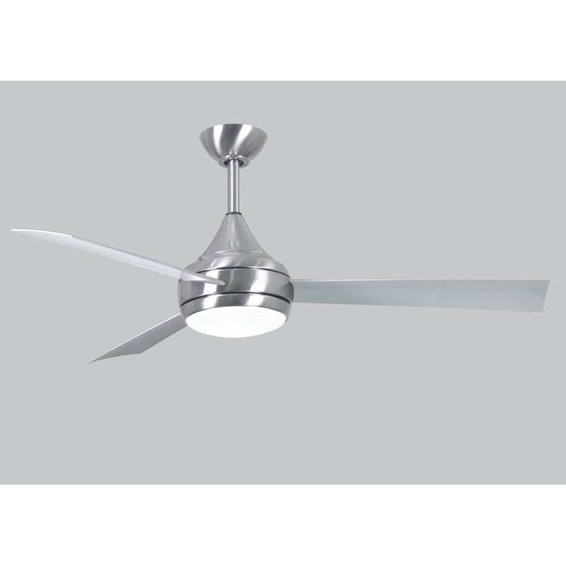 Donaire 52'' Ceiling Fan with LED Lights, Brushed Stainless, Gloss White