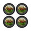 English Hunting Black Vegan Leather Round Coasters-1249803565