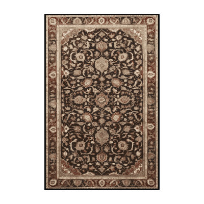 Tapis persan noir lavable à la machine