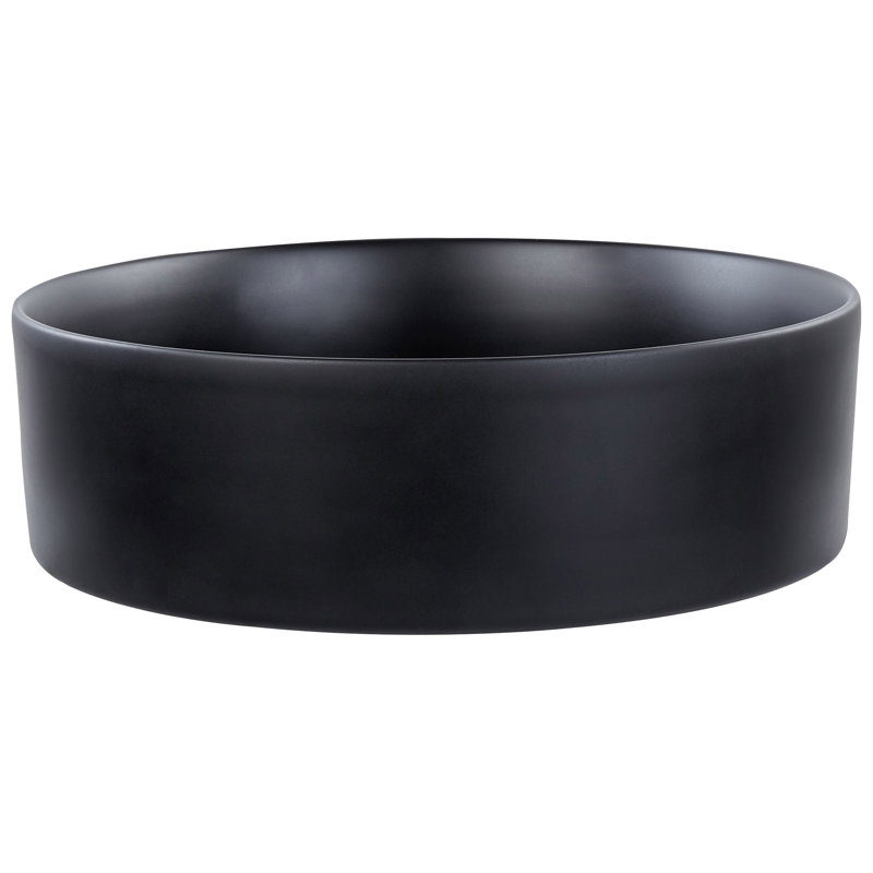 Latitude Run Avamay 16mm L x 16mm W Ceramic Oval Sink, Black