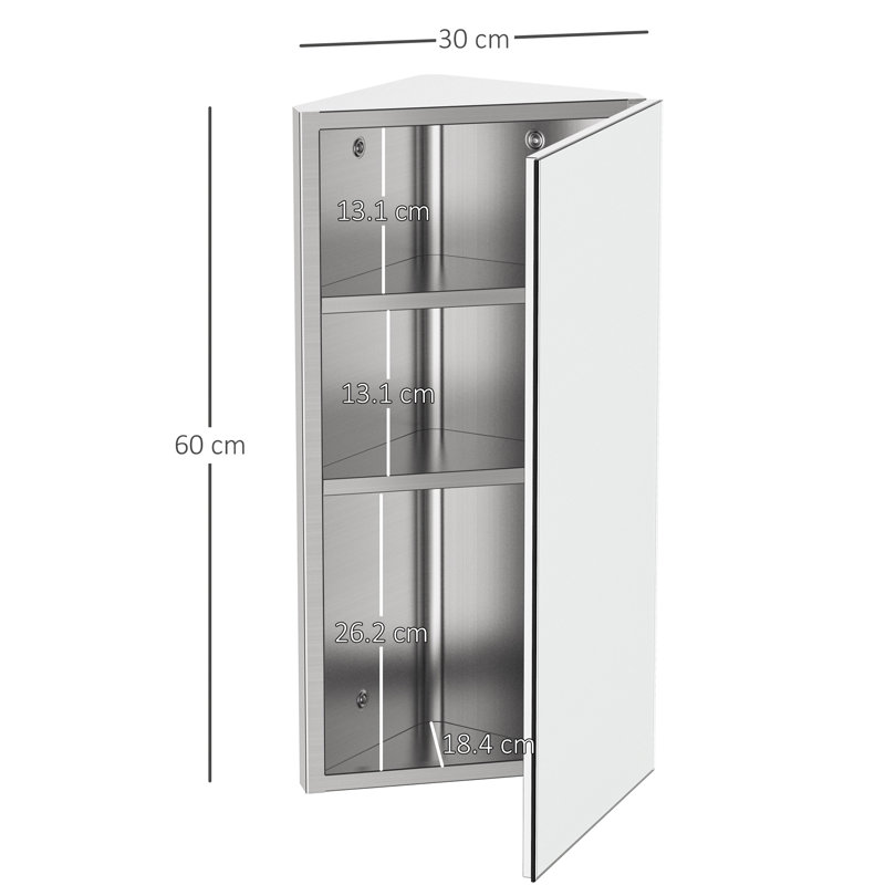 Isay 300mm W 600mm H Surface Framed Medicine Cabinet Mirror 2 Fixed