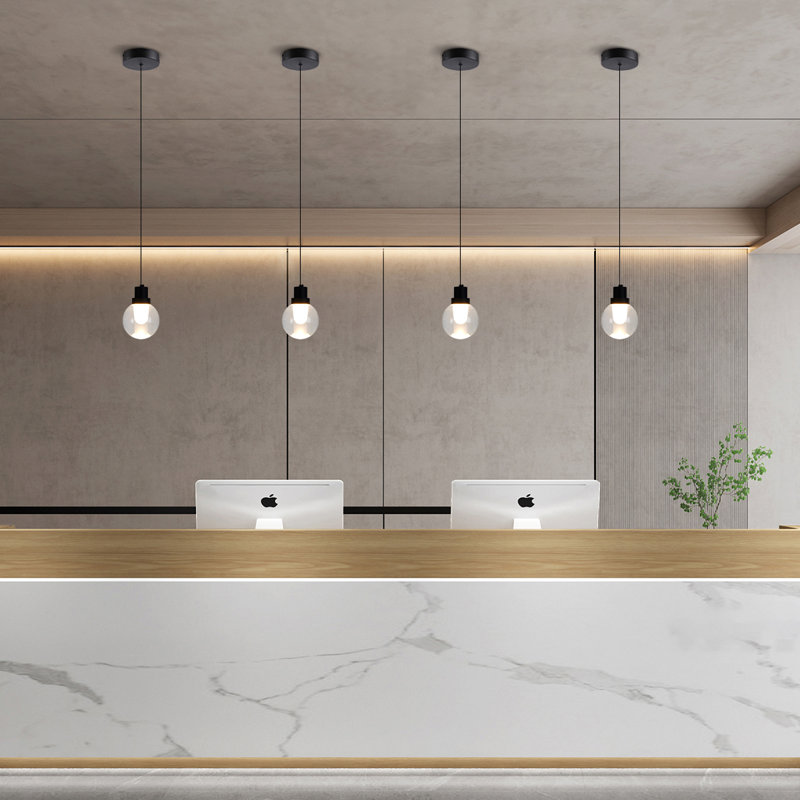 Mini-luminaire suspendu sphérique transparent 1 lumière