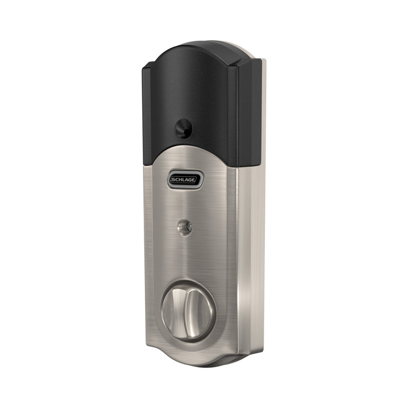 Schlage Connect Z-Wave Plus Smart Deadbolt with Camelot Trim, Satin Nickel, Yes