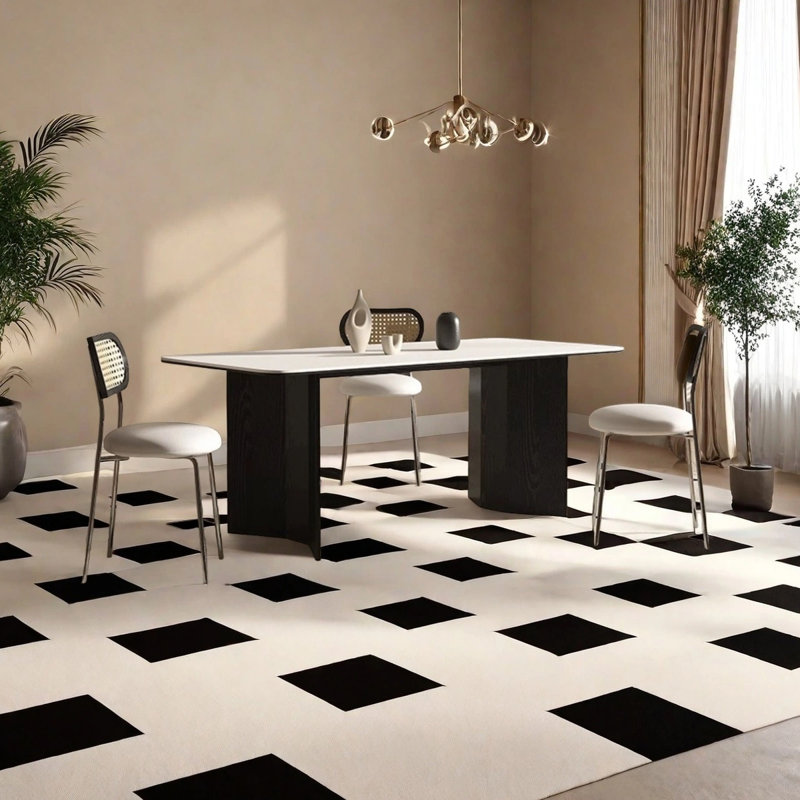 Table de salle à manger moderne et minimaliste, H 29,53 po x L 55,12 po x l 31,5 po