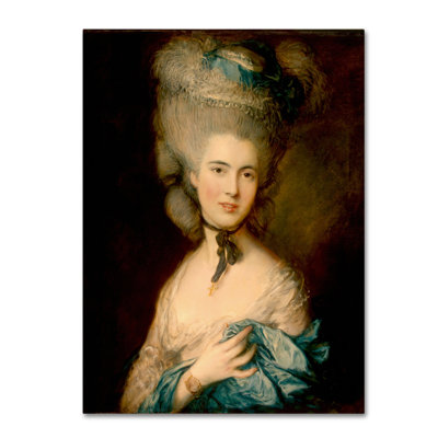 «A Woman In Blue», reproduction sur toile tendue