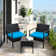 Ensemble de table bistro en rotin pour 2 personnes avec table et coussins
