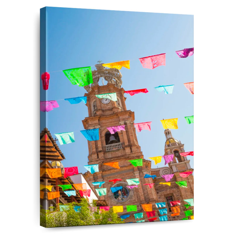 Église colorée Adella de Vallarta, H 24 po x l 16 po