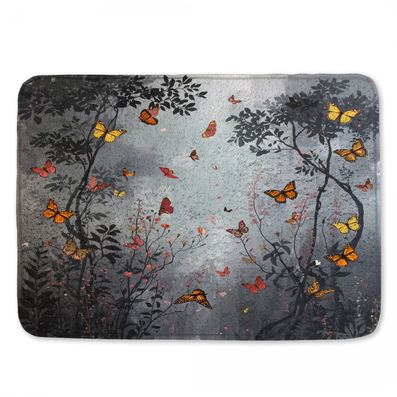 Tapis de bain Butterflies In Forest, L 24 po x L 17 po