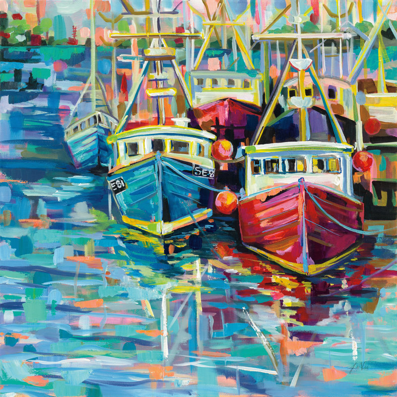 Stonington Docks by Jeanette Vertentes - Wrapped Canvas Painting, 76cm H x 76cm W