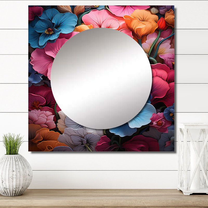 Logenita - Miroir mural Pansies, 36 po x 36 po