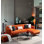 Canapé-lit d'angle moderne, orange, 106,3 po x 66,9 po x 33,5 po | Structure en bois de hêtre et en carton, tissu 100% polyester | Canapé-lit avec dossier amovible, mousse de 28,0 cm, 3 coussins | Élégant et fonctionnel pour tout espace