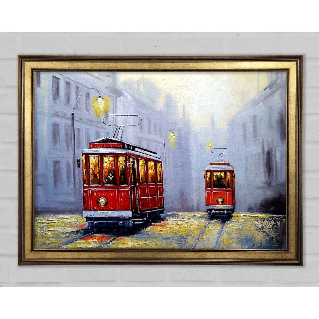 Tram City Nights - Einzelne Bilderrahmen Kunstdrucke