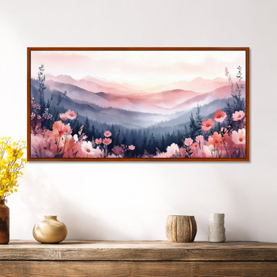 «Blue Pink Caleb I», impressions sur toile abstraites, art mural encadré nature