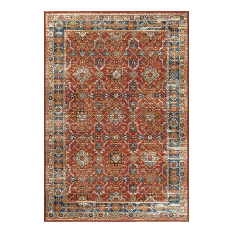 Tapis d'extérieur traditionnel, Rectangle 5 pi 1 po x 8 pi - Motif 1