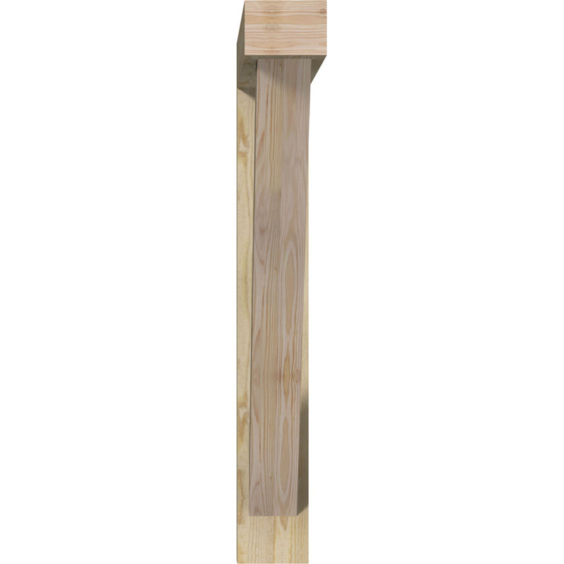 Traditional Block Bracket w/ Offset Brace, 6"W Douglas Fir (Rough Sawn), 44 x 44