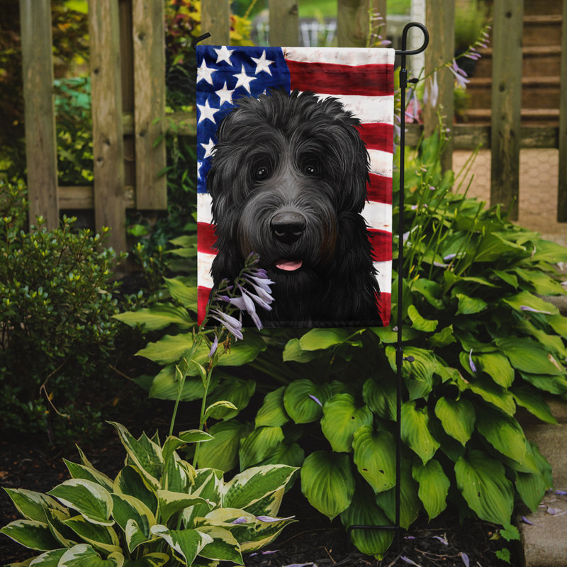 Polyester à 2 côtés 15 x 11 po drapeau de jardin, Terrier russe noir