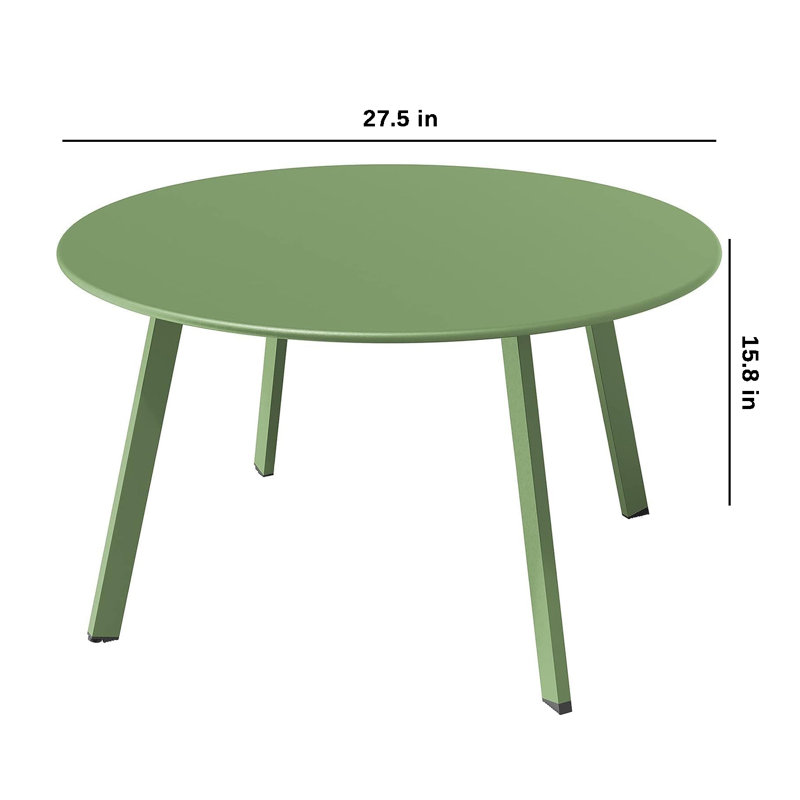 Table basse d'extérieur 27,5 po Aljawhara, Vert sauge