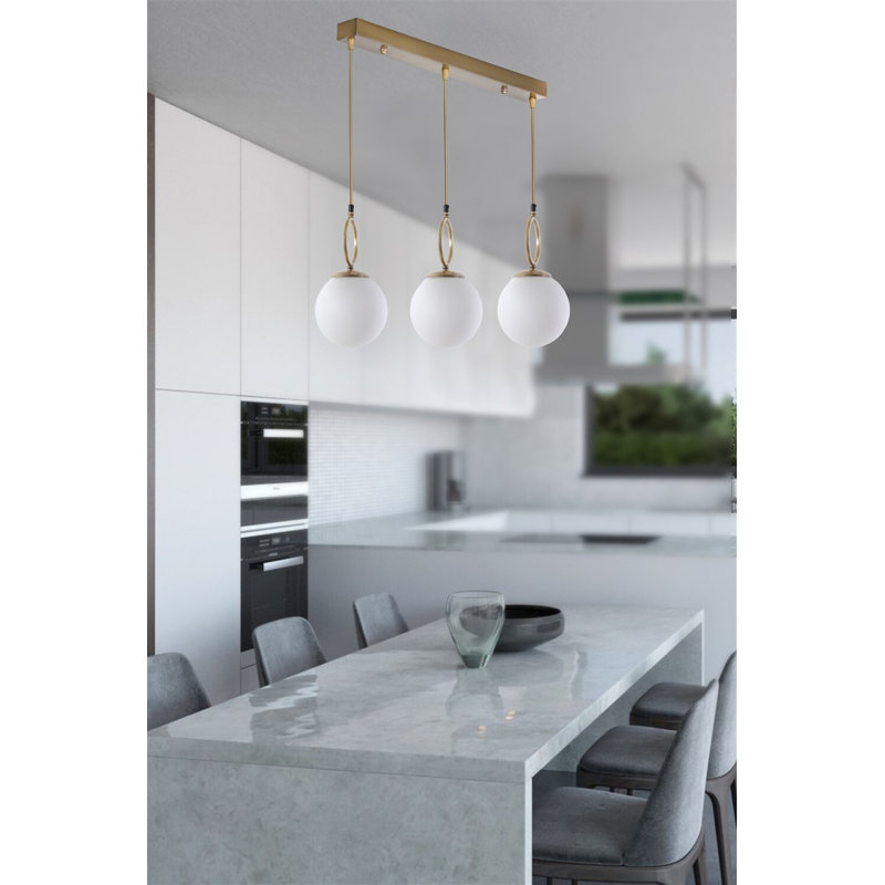 Lustre scandinave élégant, 55 x 16 pouces | Fabrication 100% métal, hauteur réglable, peinture séchée au four, revêtement dégringolé | Douille E27 de 40 W maximum | Parfait pour les salons glamour, les salles à manger et les vestibules