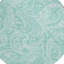 Tapis d'intérieur / extérieur rond 8 pi bleu sarcelle et ivoire lavable
