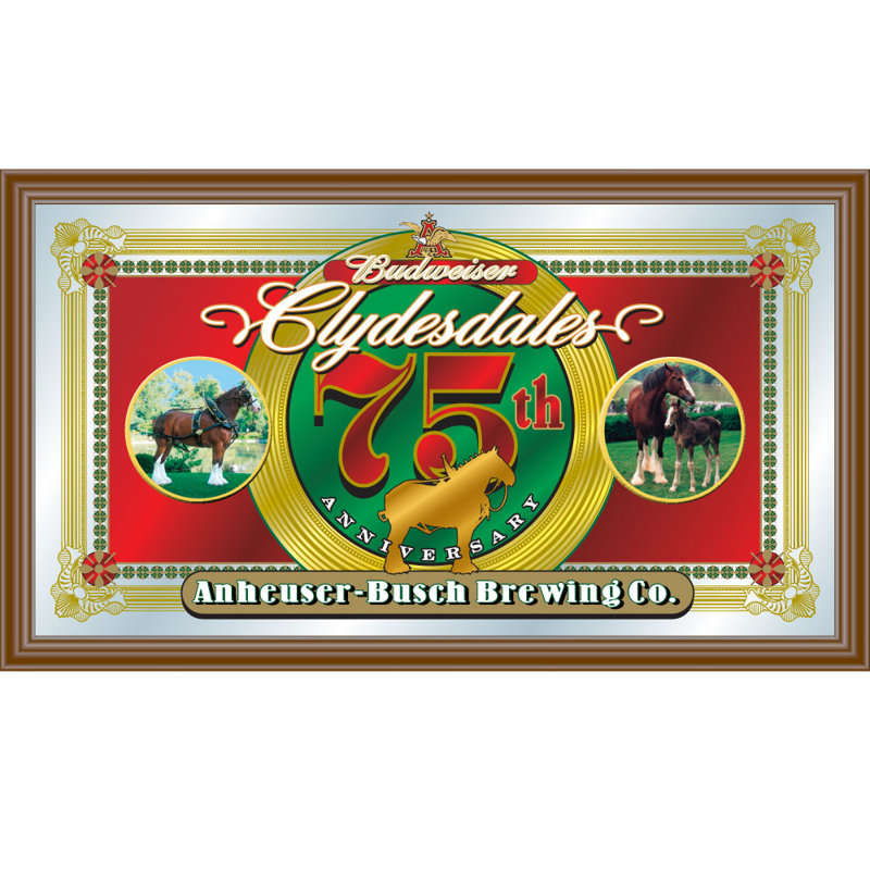 « clydesdales 75e mariage », affiche rétro encadré Budweiser