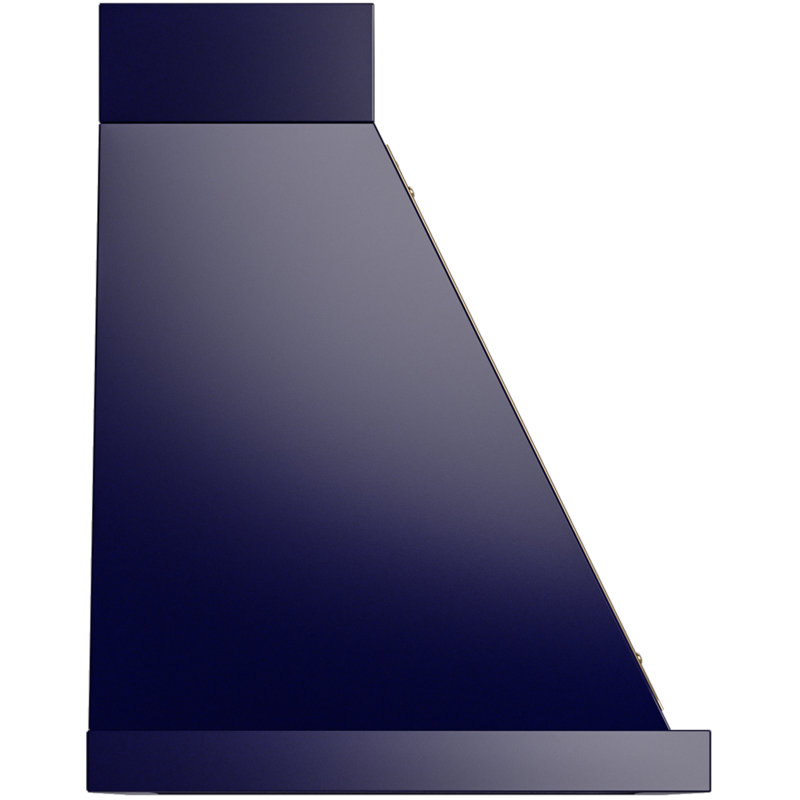 ILVE Nostalgie II Series Noblesse 30 inch Wall Mount Range Hood with 600 CFM, Blue/Brass