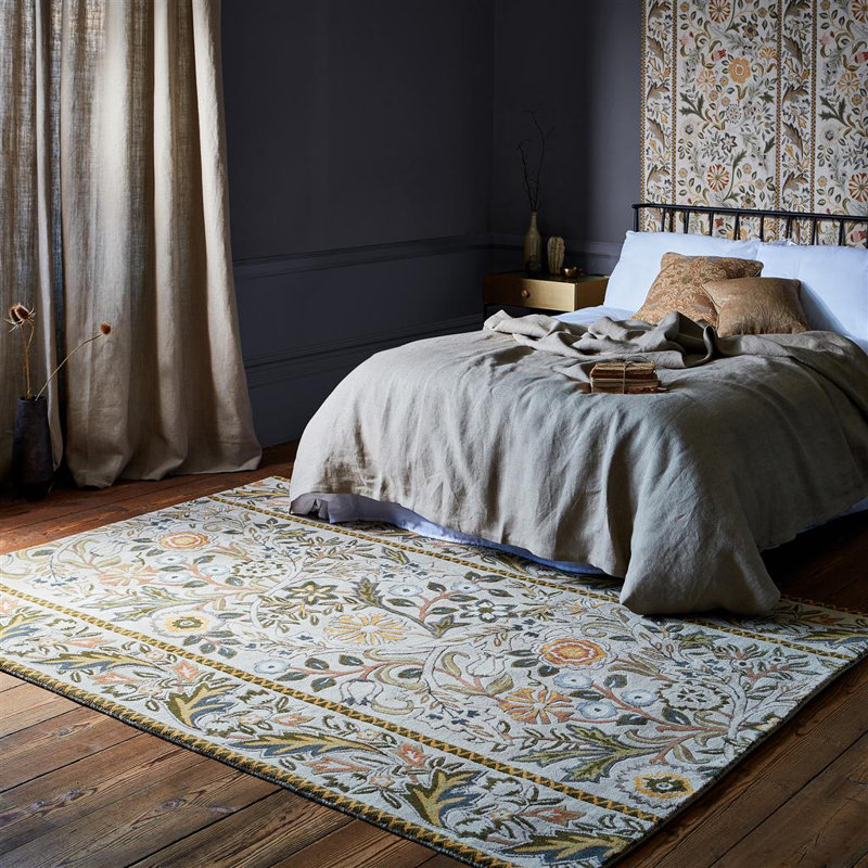 Morris & Co Wilhelmina Linen/Mustard 127401, Rectangle 140 x 200cm