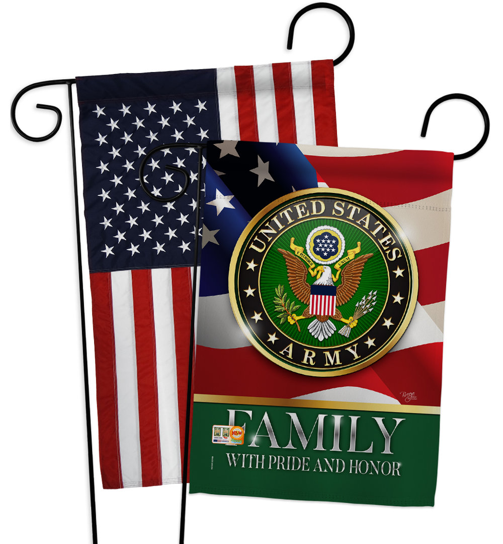 Double Sided 18.5'' H x 13'' W Polyester Independence Day Garden Flag (Set of 2) Breeze Decor Military
