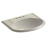 Devonshire® Ceramic U-Shaped Drop-In Bathroom Sink with Overflow
