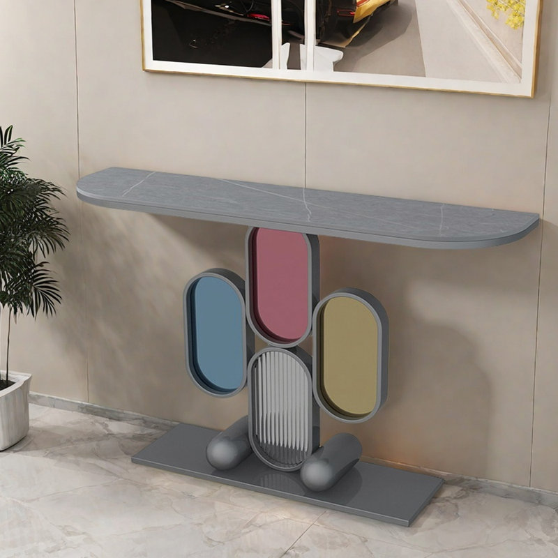 Console Modern Luxury, Argent argent, Gris