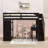 6 Drawers Twin Loft Bed With Desk, Shelves, Storage Staircase And Safety Guardrails-1507360107