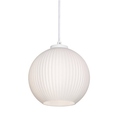 Luminaire suspendu base blanche 8 po Cleo