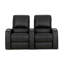 Causeuse de cinéma en cuir véritable de 67,75 po de largeur avec porte-gobelet-117258855-117258857