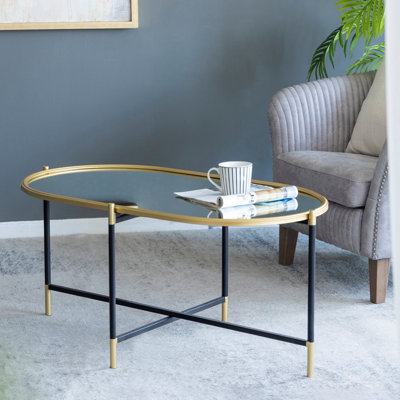 40.7'' Glass Top Console Table