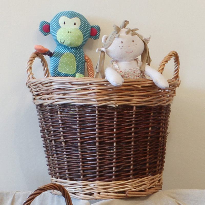 Hand Woven Wicker Laundry Basket with Handles, Medium (48 cm x 48 cm x 48 cm)