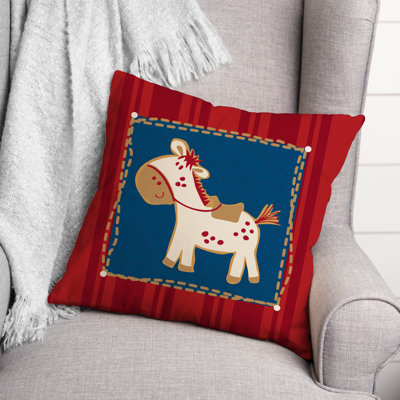  Cartoon Horse Throw Pillow