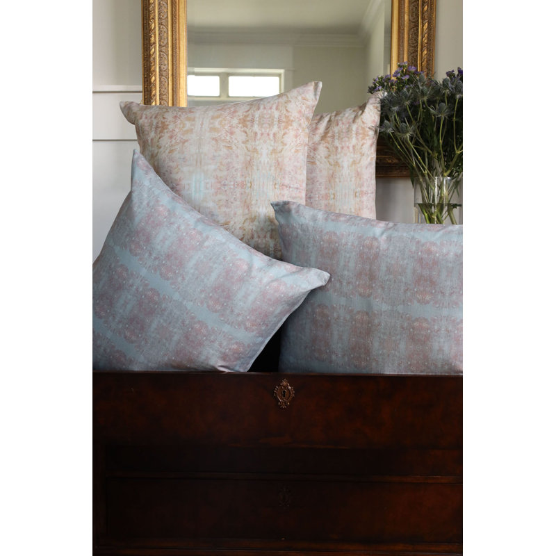 Centerpiece Square Pillow Cover & Insert, 22"H x 22"W, Blue Hydrangea Geometric