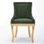 Chaises de salle à manger en chenille de style moderne avec pieds courbés plaqués or et garniture de rivet-1965217489