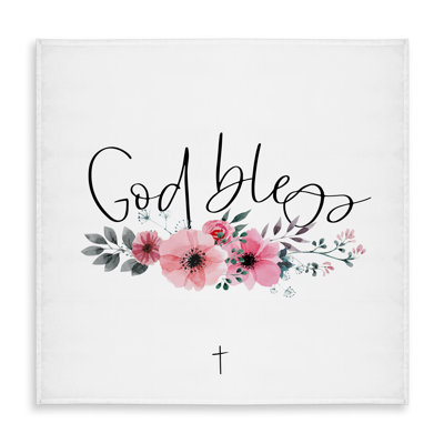 God Bless Leaves Black Tablecloth | Indoor/Outdoor Home Decor