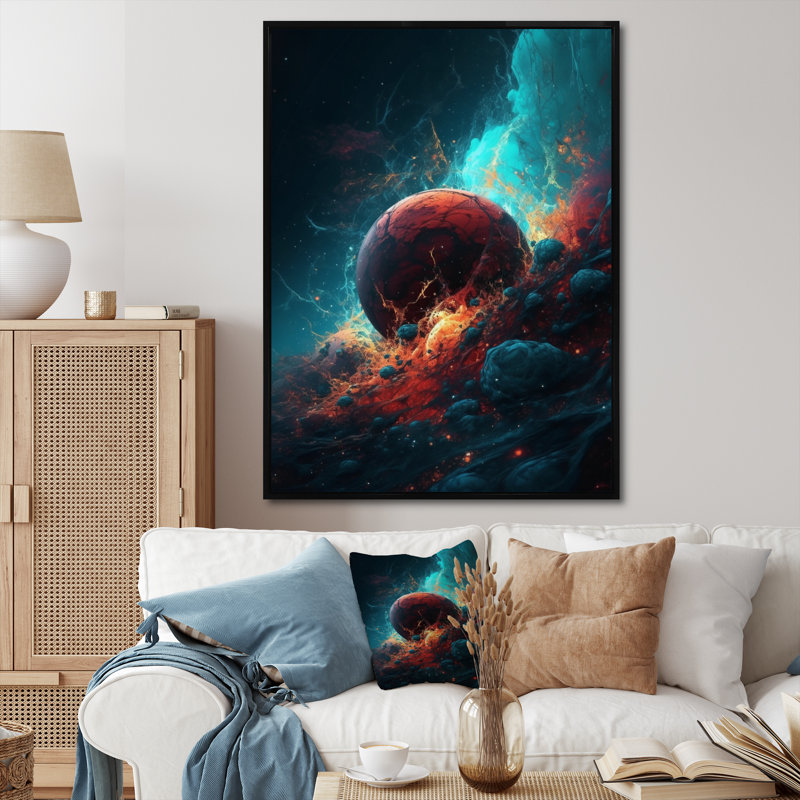 Imagine Space I - Space, reproduction d'art mural, H 40 po x l 30 po x P 1,5 po, Cadre flottant noir